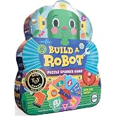 eeBoo Build a Robot Spinner Game, Matching Game, Ages 3+, 2-4 Players | Introduces early number recognition &amp; imaginative play. Includes spinner &amp; robot building pieces. 15-30 min game