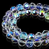 DIQIO 10mm Sparkle Crystal Beads for Jewelry Making - Faceted Round Loose Beads for Bracelets(57-60pcs, Crystal Paradise)