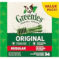 GREENIES Dog Treats Original Regular Natural Dental Care, (36 Treats) 36 oz. Pack