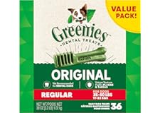 GREENIES Original Regular Natural Dog Dental Care Chews Oral Health Dog Treats, 36 oz. Pack (36 Treats)