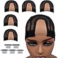 Highshion 5pcs Spandex Mesh Dome Wig Cap For Making wig, Elastic Dome Mesh Cap large holes, Dome caps for men women