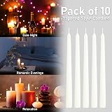 DECO EXPRESS Candles Set 10 Pack White Dripless Tapers 8 Hour Burn Time view 5
