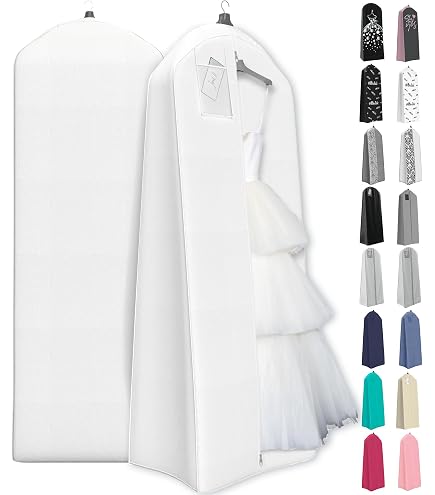 4 Pack Long Dress Bags With Clear Window - 65" Garment Bags For Gowns, Travel & Storage - View #9