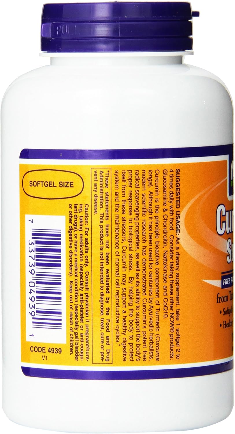 NOW Supplements, Curcumin (Curcuma longa) from Turmeric Root Extract, Herbal Supplement, 120 Softgels: Health & Personal Care