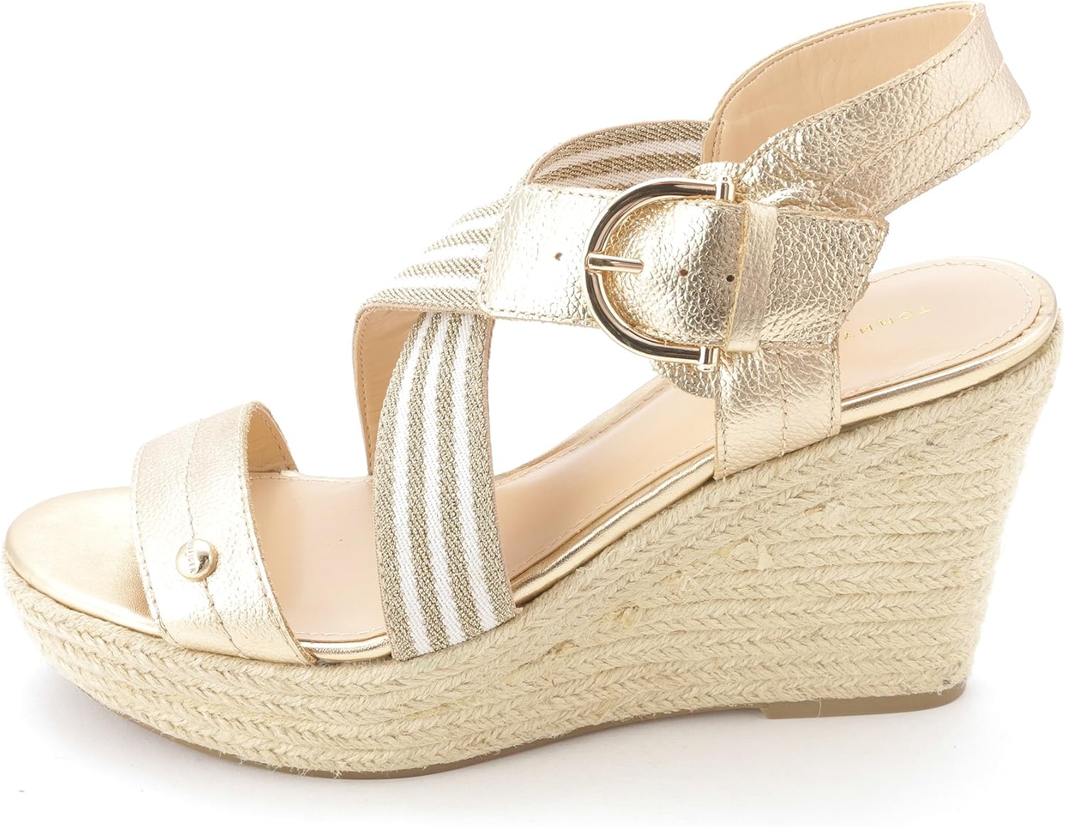 Amazon.com | Tommy Hilfiger Women's Ignacia Espadrille Wedge Sandal, Gold, Size 8.0 | Shoes