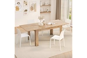 Mobili Fiver, Easy, Extendable Dining Table, 55,1(86,6) x35,4 in, Oak, for 6-8 People, Expandable Dining Table for Kitchen, Italian Furniture