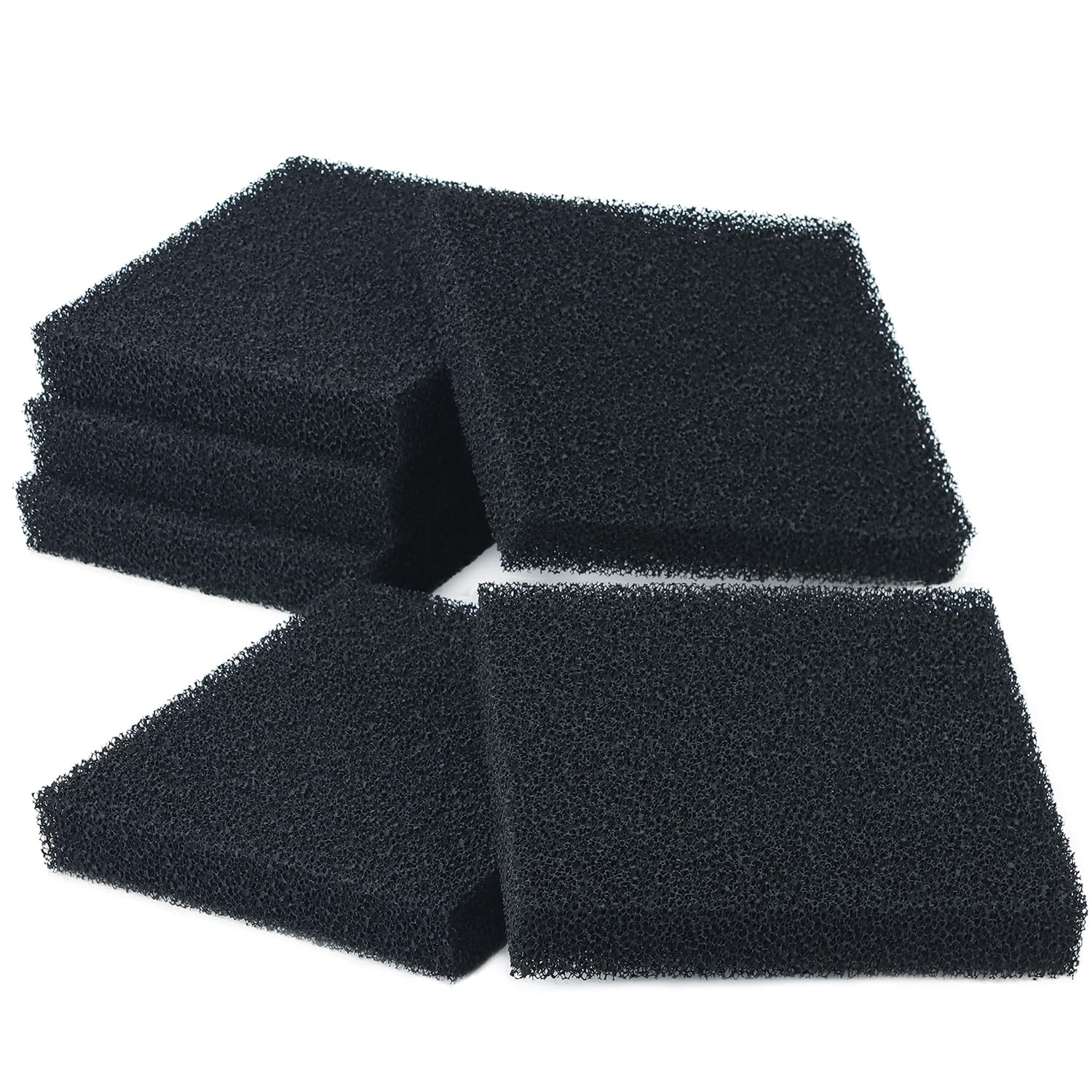 LTWHOME Carbon Foam Filter Pads Fish Tanks Media Compatible with Juwel Jumbo/BioFlow 8.0/XL (Pack Of 6)