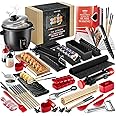 CraftZee Sushi Making Kit - Complete Sushi Maker Kit with Bazooka Roller, Rice Cooker, Onigiri, Nigiri & Musubi Mold, Rice Ball Mold, Bamboo Rolling Mat, Knife, Guide Book & More