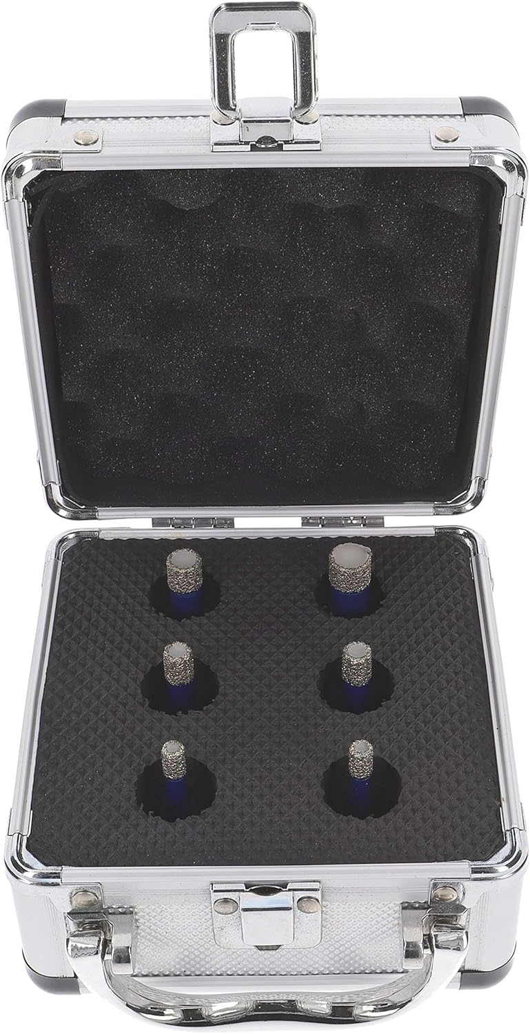 PRODIAMANT Professional diamond drill bit set, 6 pieces (2 x 6 mm, 2 x 8 mm, 10 mm, 12 mm x M14) in aluminium case - Image 4