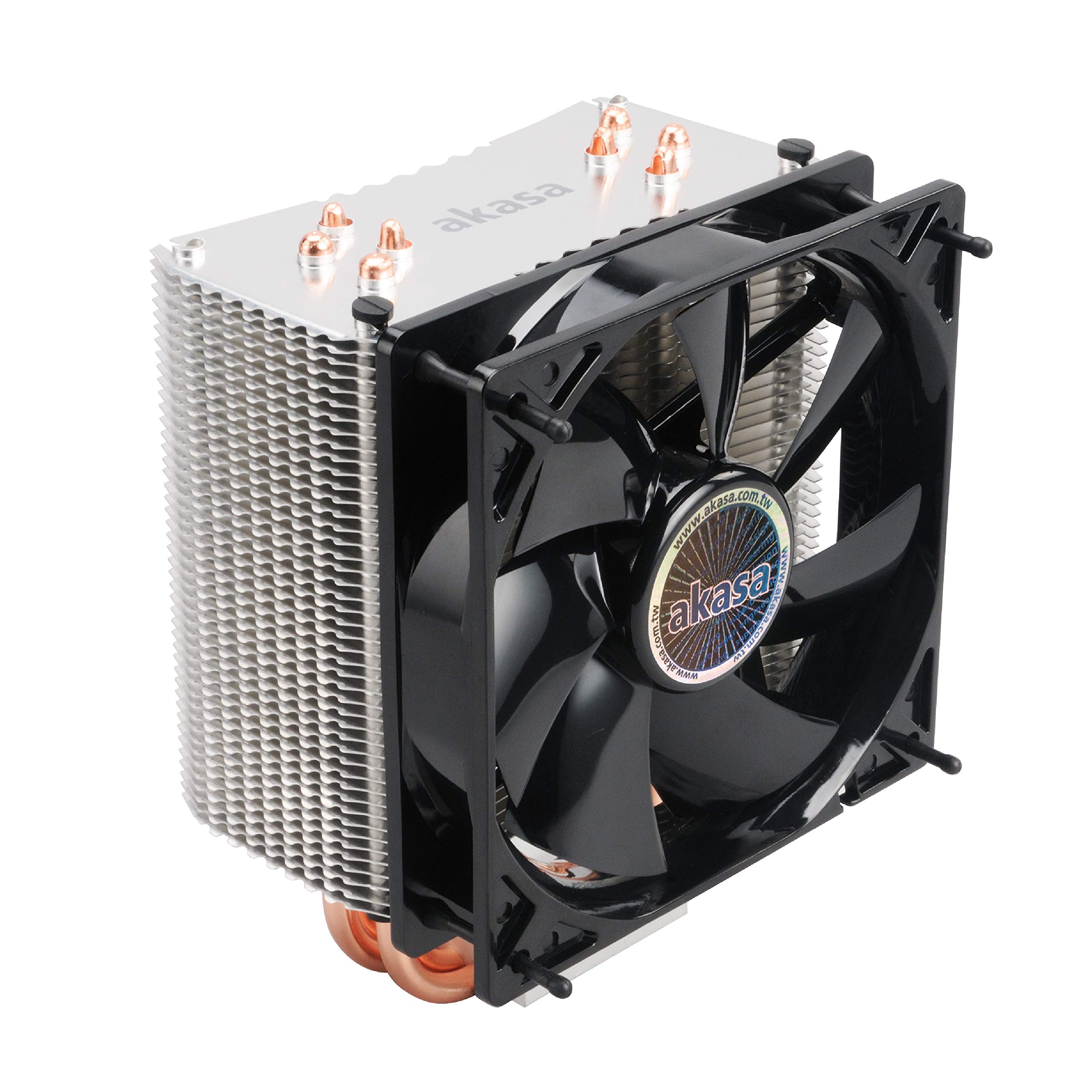 Akasa Nero 3 | Premier CPU Cooler | Low Noise Cooler | Silent PWM Fan | Aluminium Heatsink | Copper Heatpipes | 150W TDP | 120mm Fan | AK-CC4007EP02 | Intel LGA1150, LGA1151, LGA1200, AMD AM4 etc.