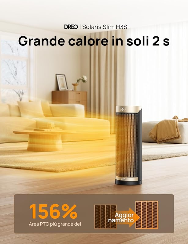Termoventilatore, Riscaldatore elettrico in ceramica a riscaldamento rapido, 1800 W, con termostato, telecomando, protezione da surriscaldamento e ribaltamento, timer 1-12 ore, riscaldatore
