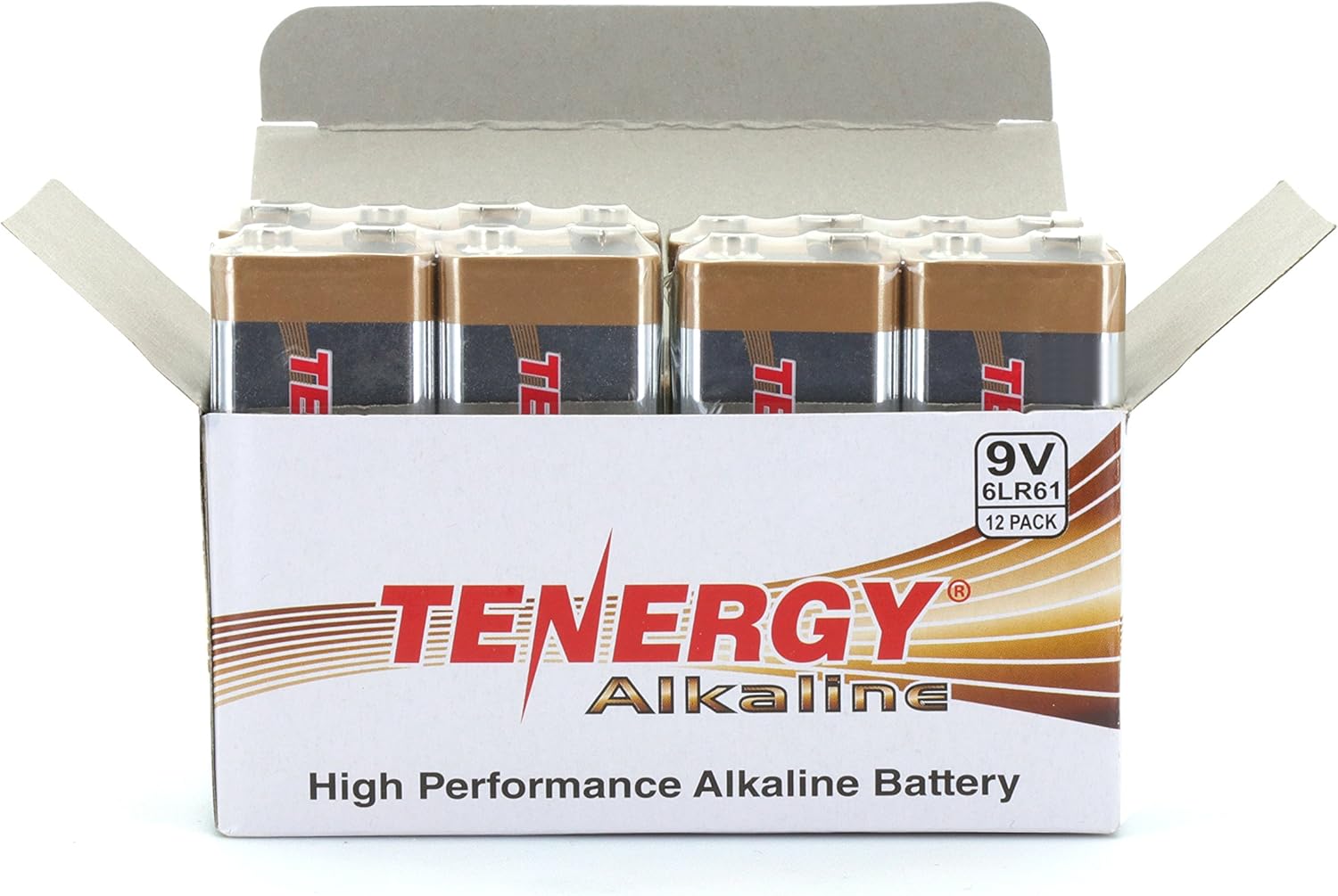 Tenergy 6LR61 9V Alkaline Battery, Non-Rechargeable Battery for Smoke Alarms, Guitar Pickups, Microphones and More, 12-Pack: Electronics