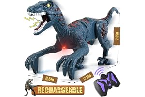 DIBYAGL Large Remote Control Dinosaur Toys Kids - Jurassic Velociraptor Toys Imitates Walking and Sounds - Robot Toys That Can Sing, Shaking Head and Tail