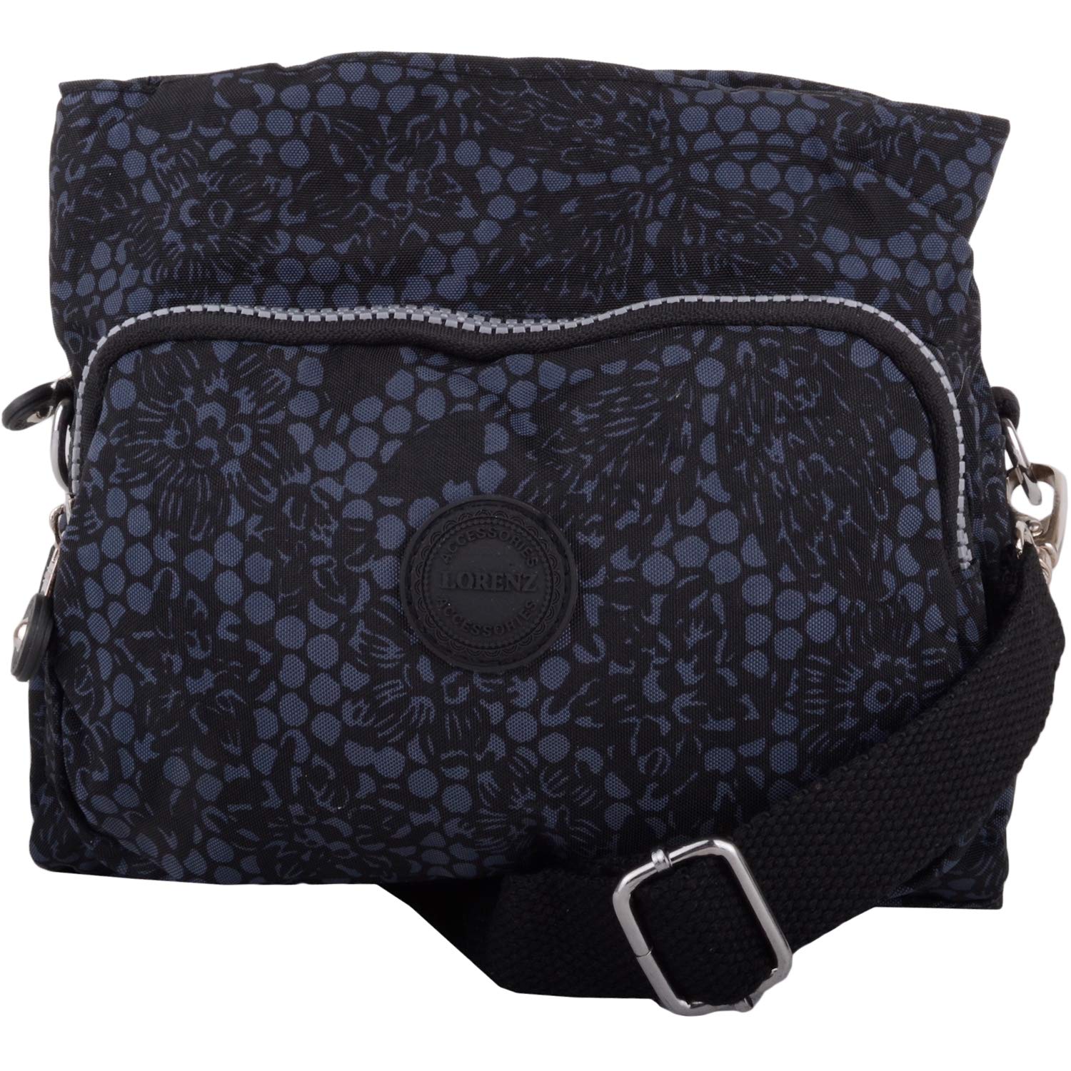 Valita Womens Lightweight Patterned Handbag/Cross Body/Shoulder Bag - Black Floral