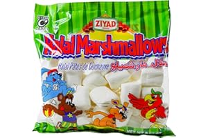 Ziyad Gourmet Halal Large Marshmallows, Pork-Free, Egg-Free, Dairy-Free, Gluten-Free, Perfect for Holidays and S’mores! 8.8oz