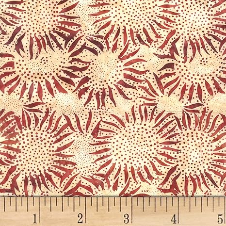 Amazon Com Hoffman Fabrics Bali Batik Sunflower Fabric Barn Red