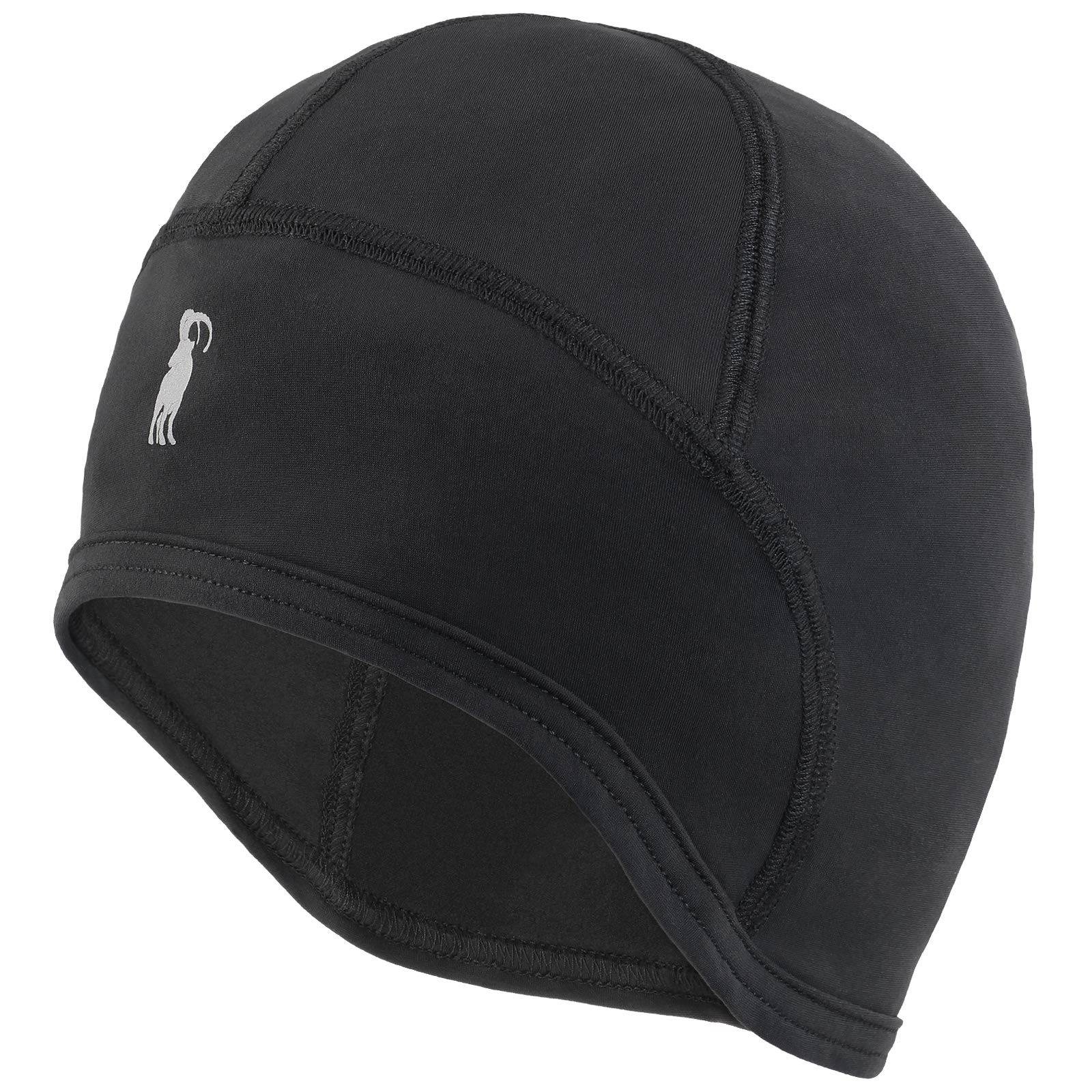 ALPIDEX Thermal Helmet Liner Skull Cap Cycling Beanie Stretchable Hat Thight Fit Regular Size, Colour:Black