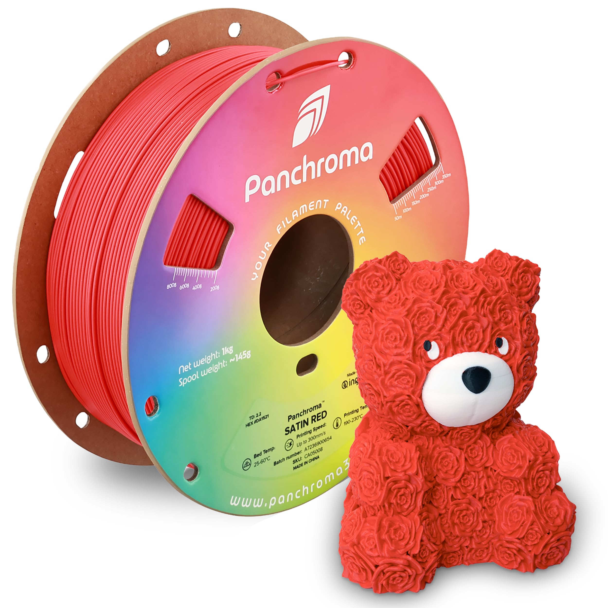 Photo 1 of Polymaker Panchroma Satin PLA Filament, Satin Red 1.75mm 3D Printing Filament, 3D Printer PLA Filament, Fit Most FDM 3D Printers, 1kg Spool (2.2lbs)