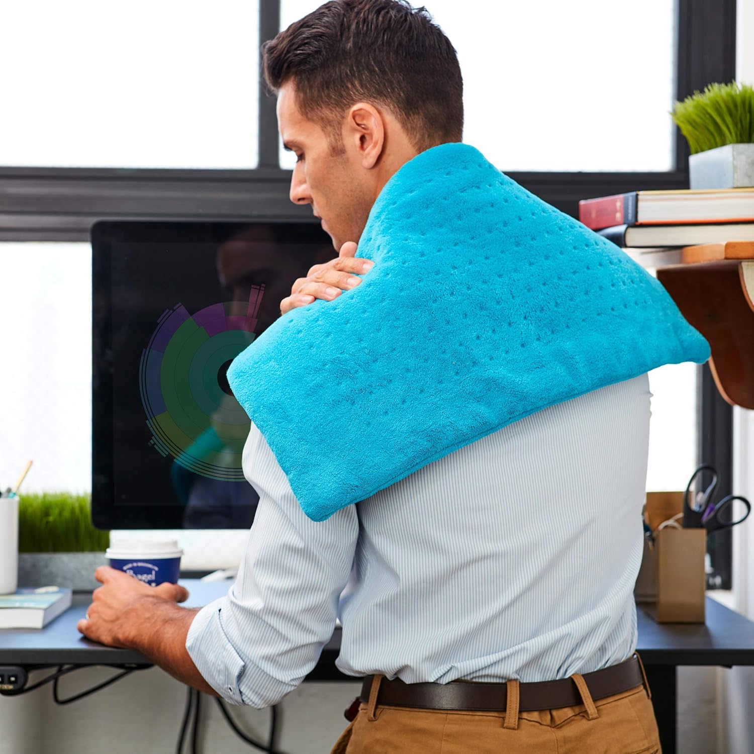 MIGHTY BLISS™ Large Electric Heating Pad for Back Pain and Cramps Relief -Extra Large [12"x24"] - Auto Shut Off - Heat Pad with Moist & Dry Heat Therapy Options - Hot Heated Pad: Health & Personal Care