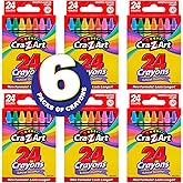 Cra-Z-Art Crayons, Bulk Pack, 24 Count, 6 Packs of Crayons, Bulk School Supplies for Classroom, Back to School Essentials