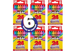 Cra-Z-Art Crayons, Bulk Pack, 24 Count, 6 Packs of Crayons, Bulk School Supplies for Classroom, Back to School Essentials