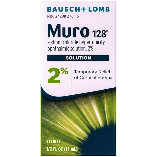 MURO 128 EYE DROPS, TEMPORARY RELIEF OF CORNEAL EDEMA, EYE CARE, SODIUM CHLORIDE HYPERTONICITY OPHTHALMIC SOLUTION 2% , 0.5 FL OZ