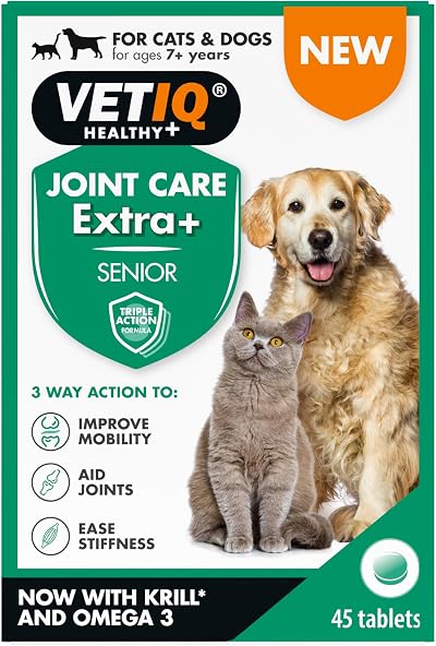 VETIQ Joint Care Extra+ Senior Tablets for Cats & Dogs 7+ 45ct