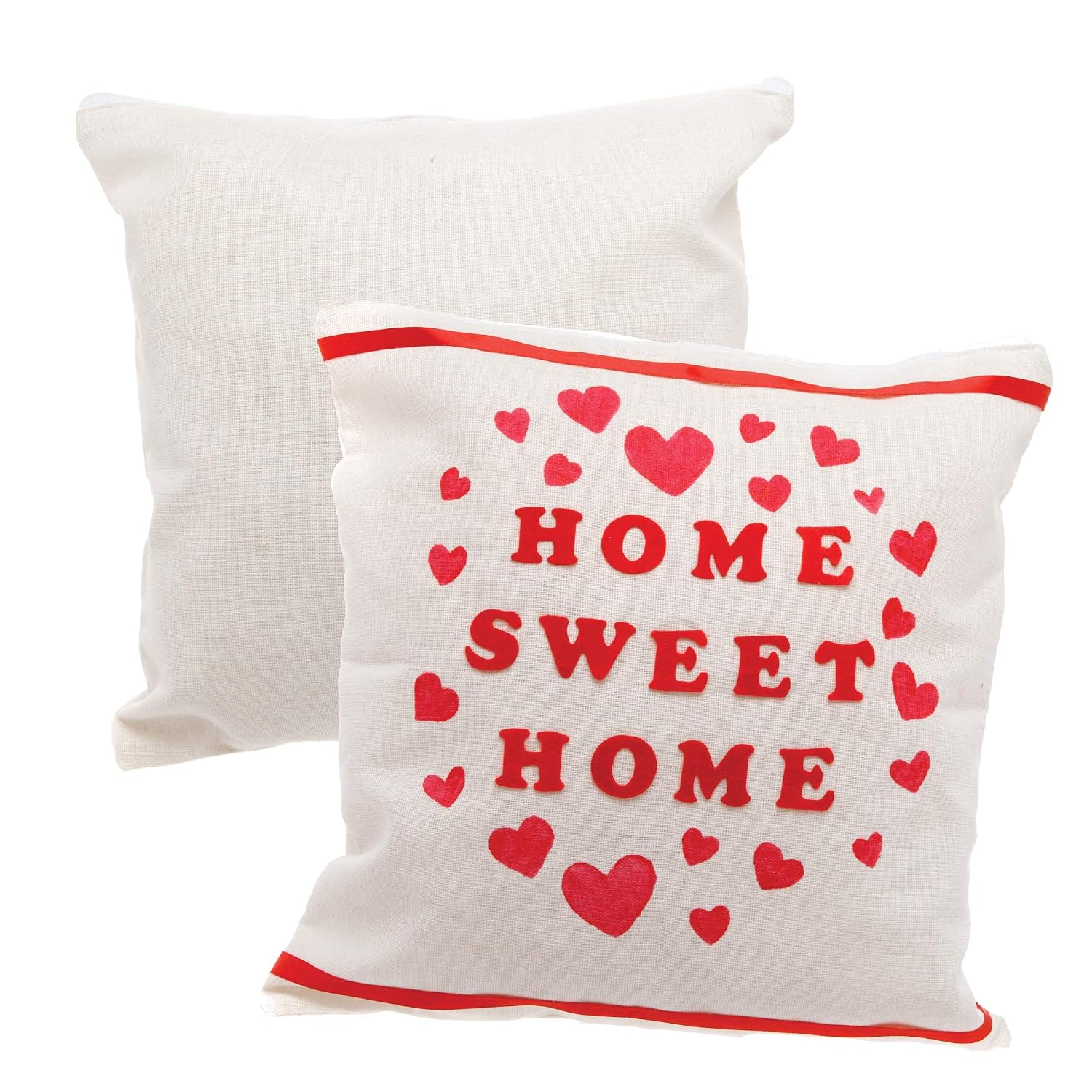Baker Ross AX680 Fabric Cushion Covers - Pack of 2, Introduction to Sewing for Kids Arts and Crafts Activities