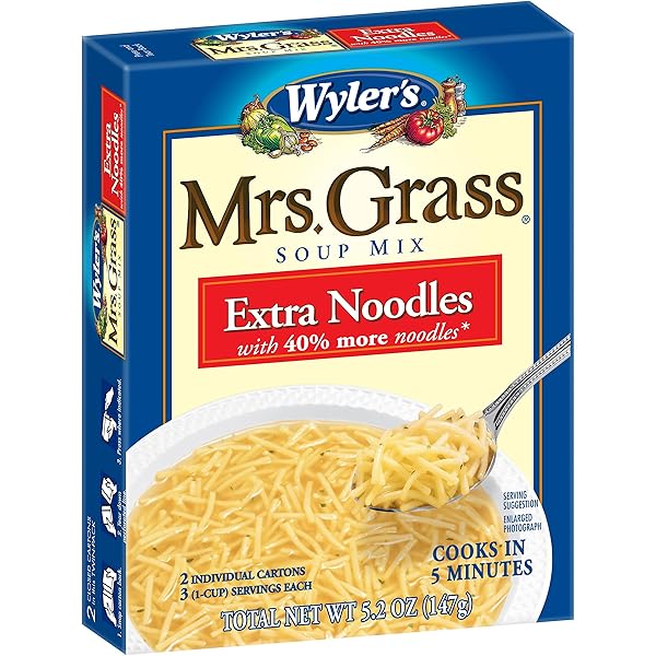 WYLER’S MRS. GRASS EXTRA NOODLES SOUP MIX, 5.2 OZ BOX