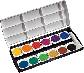 Herlitz 10116655 Schulmalfarben bzw. Deckfarbkasten, 12 Farben inklusive Deckweiß