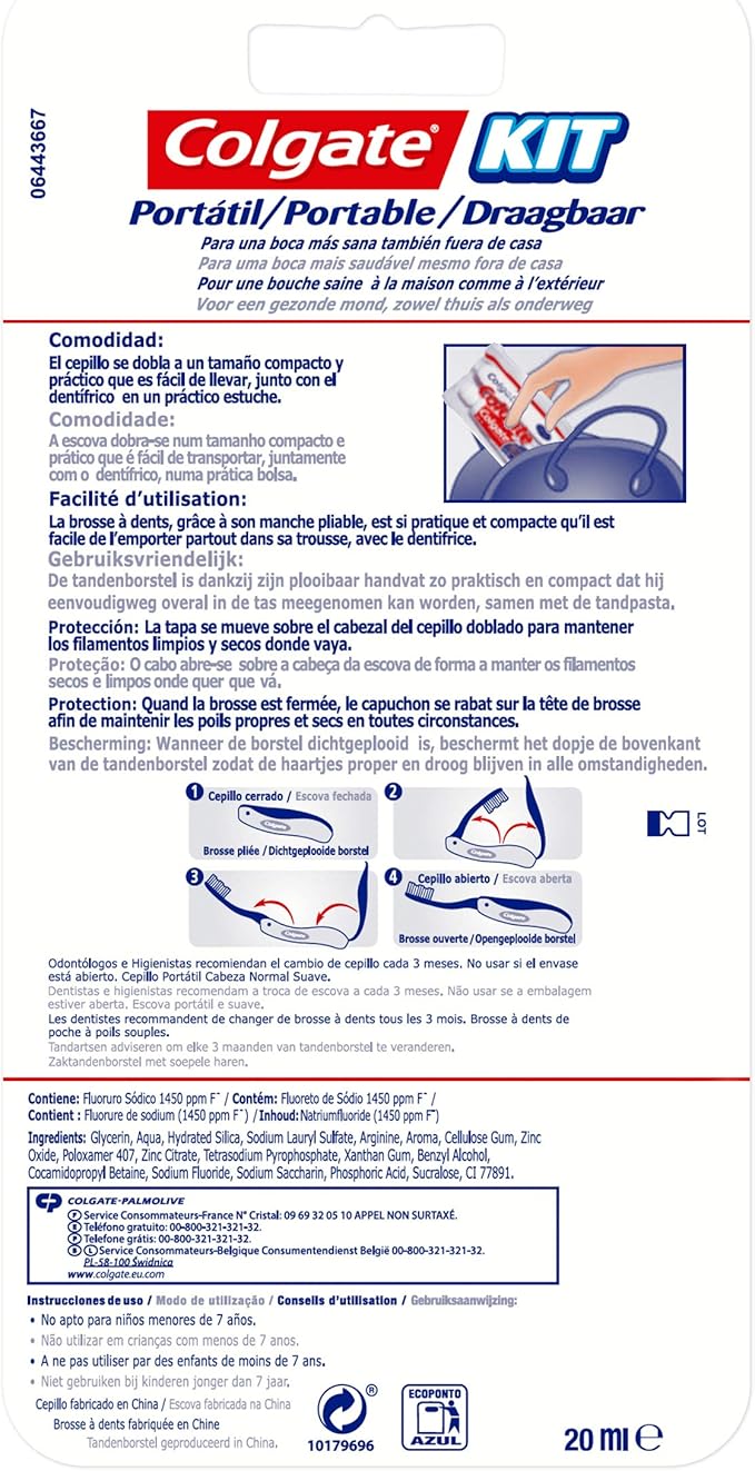 COLGATE kit viaje cepillo y crema dental: Amazon.es: Salud y ...