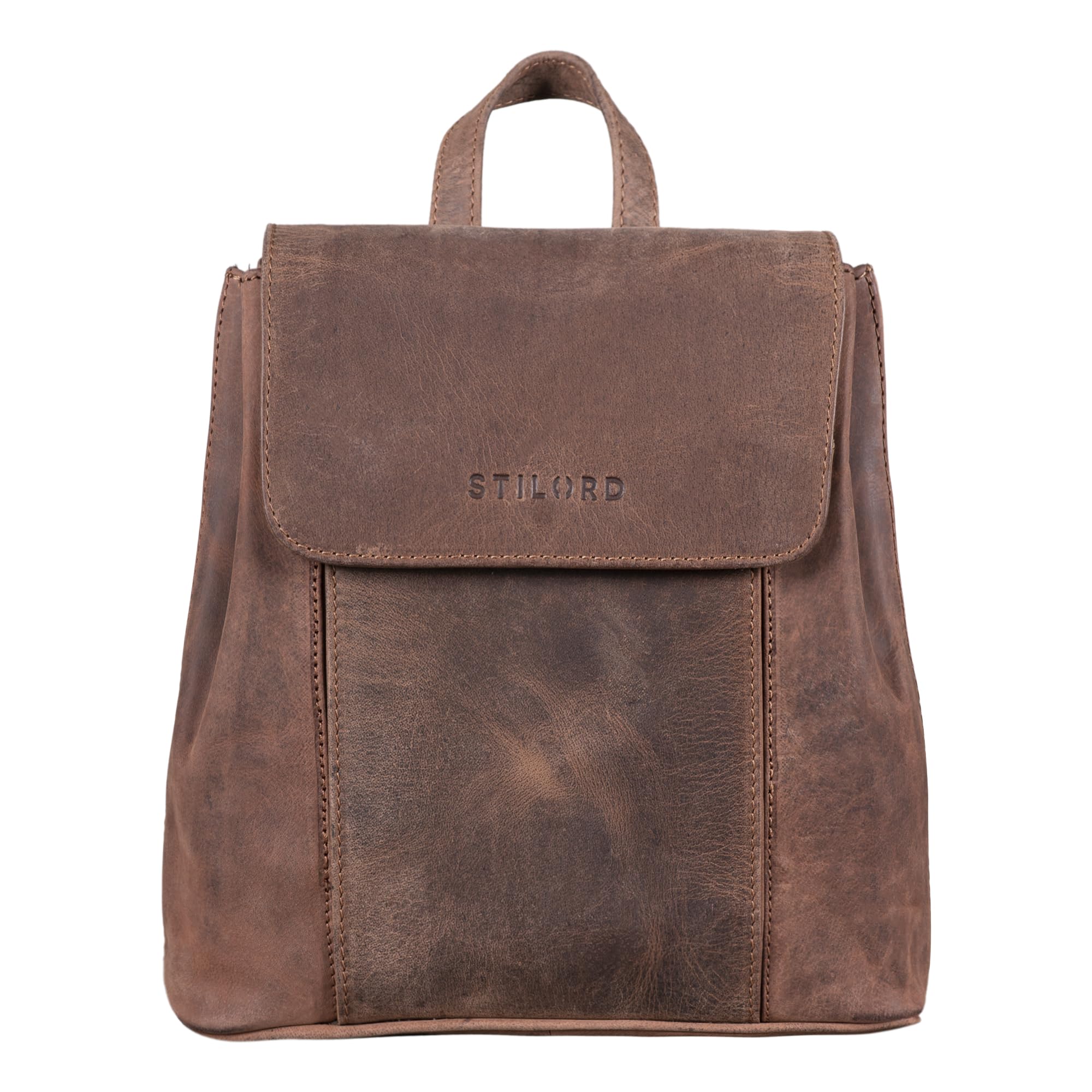 STILORD "Fiona" Leather Backpack Women – Vintage Handbag-Backpack - Elegant Daypack & Rucksack for Work, University & City Genuine Leather Colour:Veleta - Brown