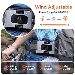 10000mAh Personal Waist Fan, USB Rechargeable Clip