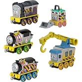 THOMAS &amp; FRIENDS Construction Crew Set with 5 Push-Along Engines | Includes Thomas, Percy, Diesel, Carly the Crane &amp; Sandy the Rail Speeder, For Preschoolers, by Fisher-Price