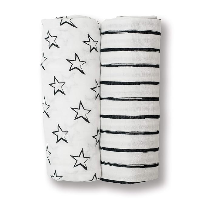 black and white swaddle blanket