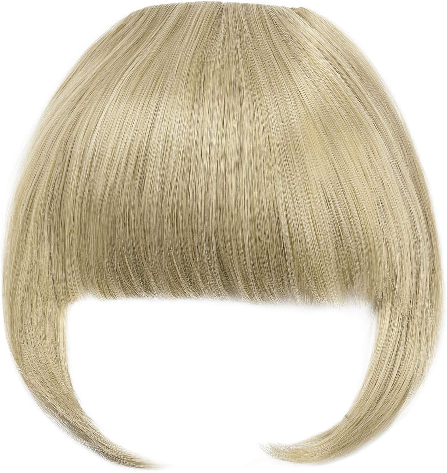 Clip in Bangs Fringe Hair Extensions with Temples Synthetic Fashion Hair-pieces Ash Blonde Mix Bleach Blonde