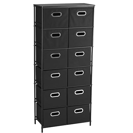 Deluxe 6 Drawer Canvas Storage Unit Grey Storage Solutions