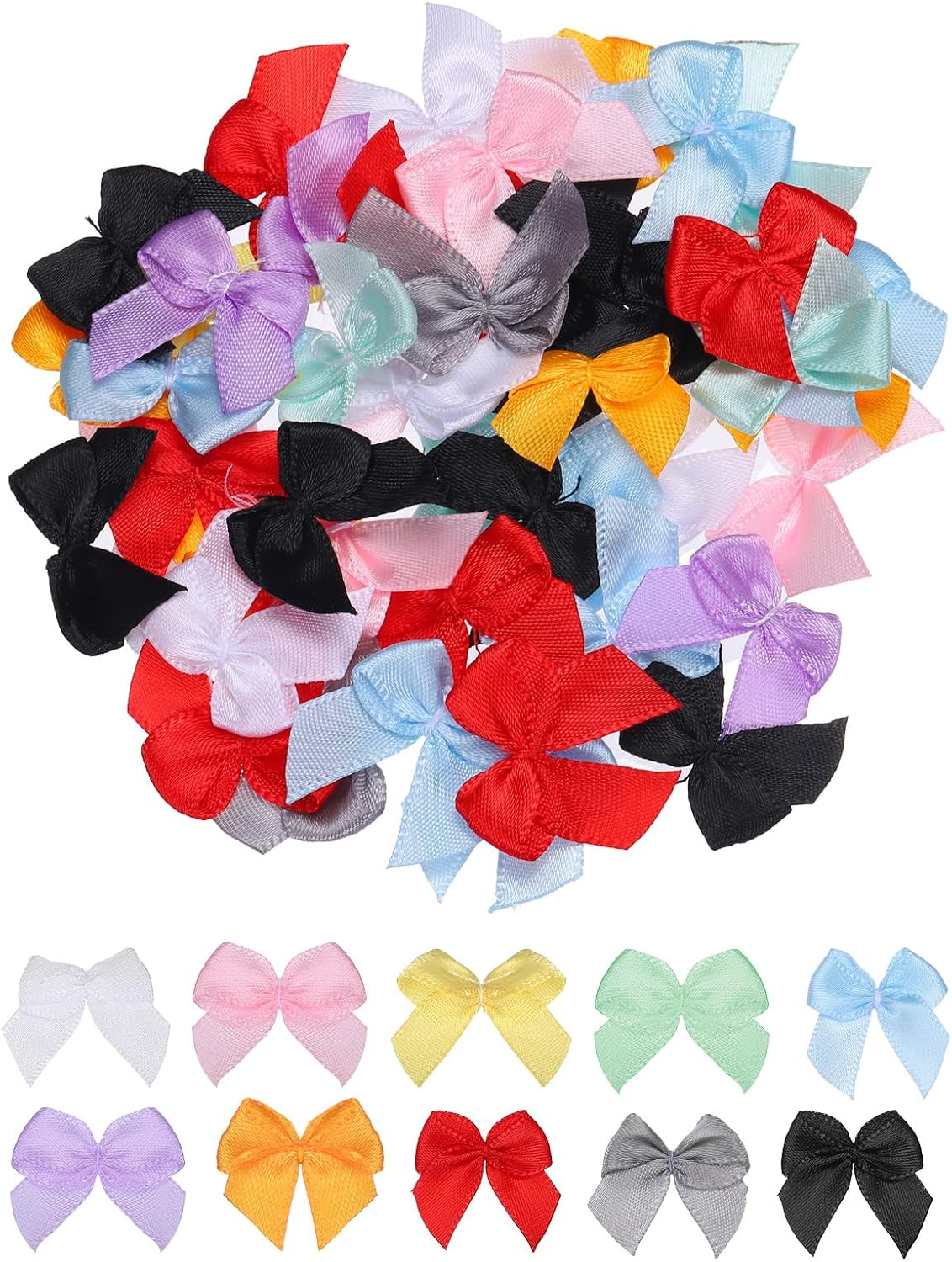 Bows & Ribbons - MECCANIXITY 100Pcs Mini Ribbon Bow 1