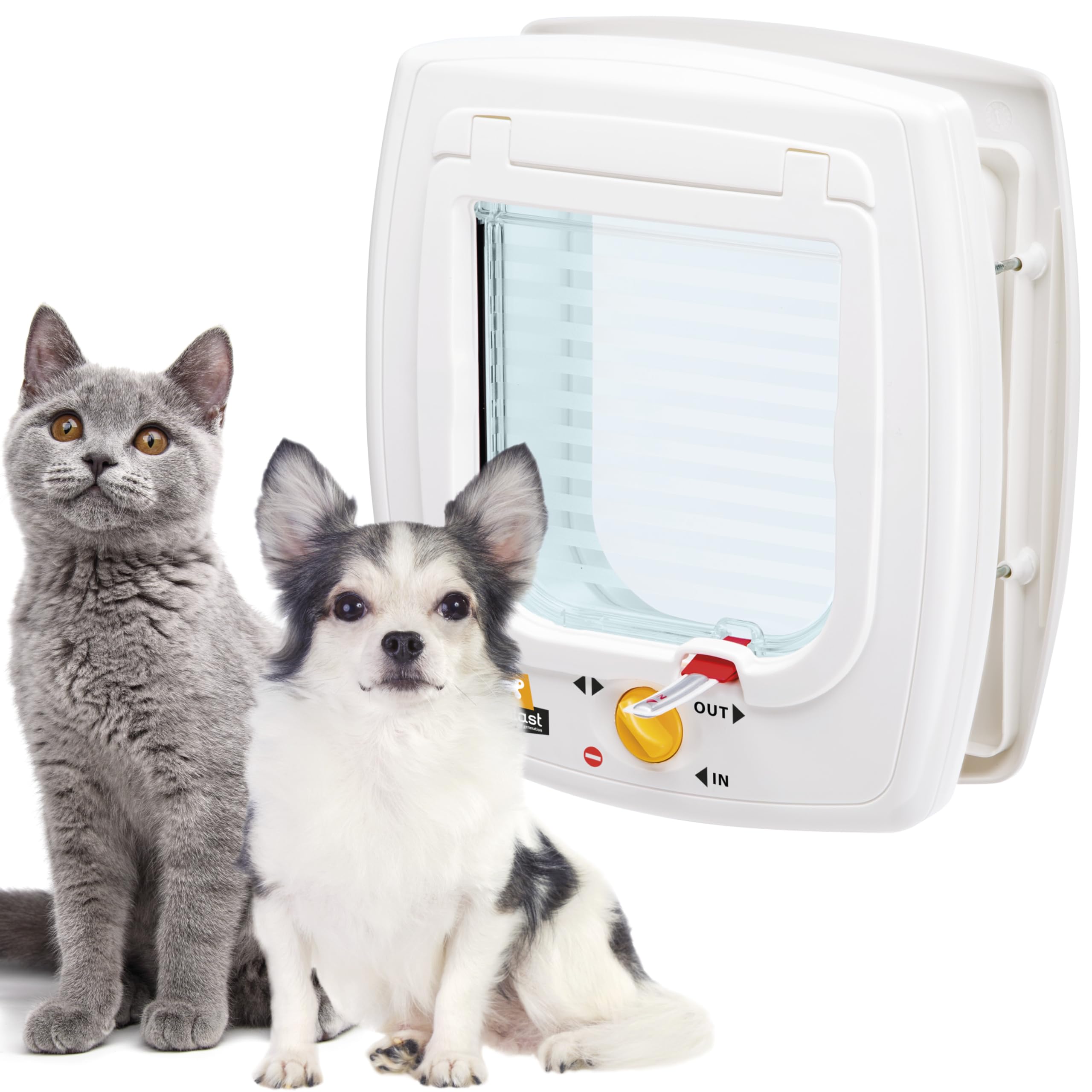 Ferplast Swing 5 Universal Cat Flap for Dogs and Cats - 4 Selectable Closing Modes - Wind-Stopper System - Closing Shock Absorber - Magnetic Anti-Oscillation - Direction Indicator - White — image 1