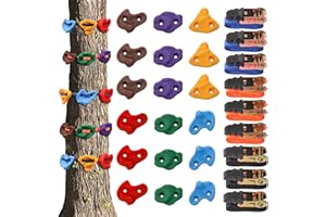 Youeon 18 Pcs Tree Climbing Holds with 9 Ratchet Straps, Outdoor Tree Climbing Kit, Outdoor, Backyard, Gym, Obstacle Course Training