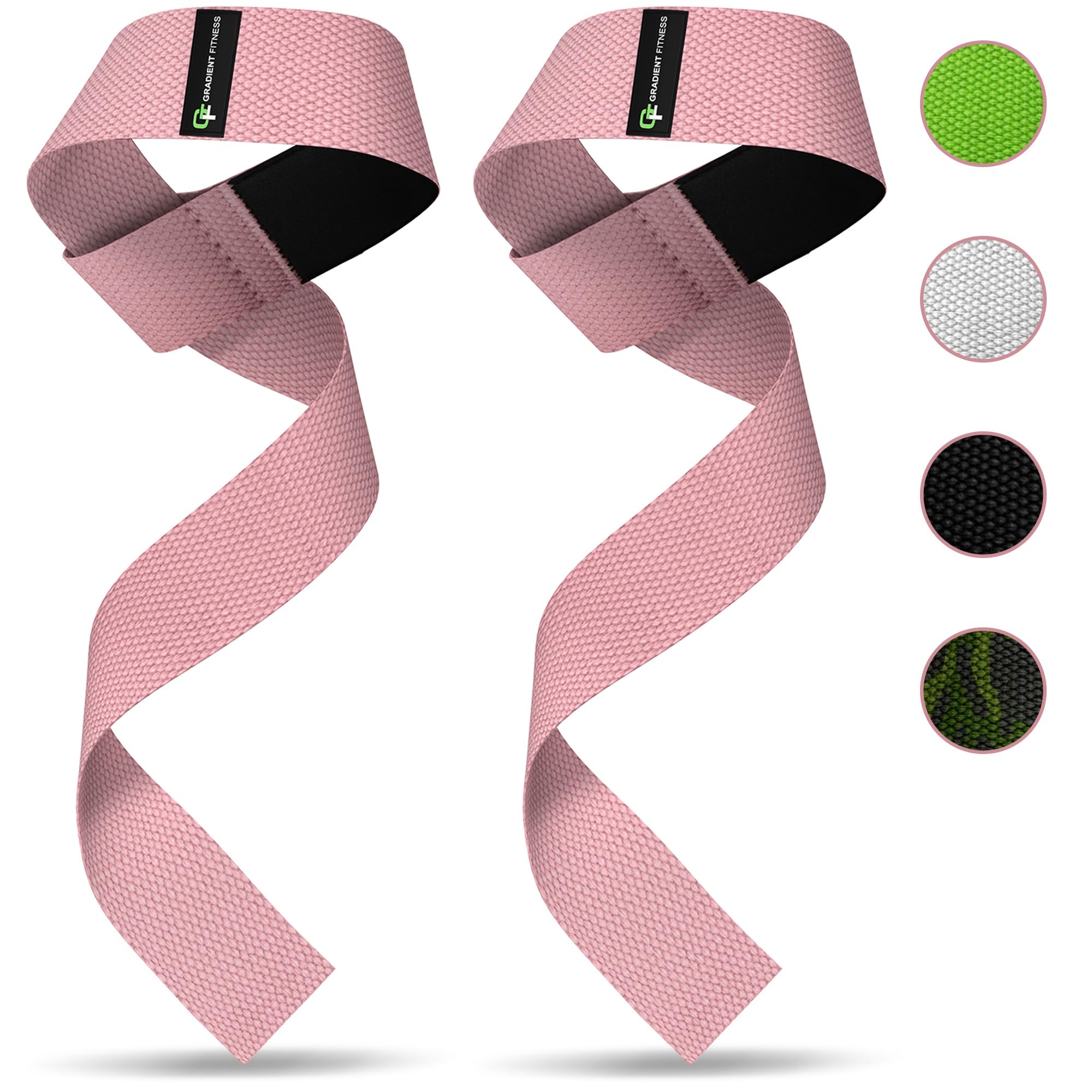Gradient Fitness Weight Lifting Wrist Straps (2 Pack) | Soft Neoprene Padded 20” Straps. Reduces Injury Risk for Weightlifting, Bodybuilding, Powerlifting, Strength Training, and Deadlifts (Pink)