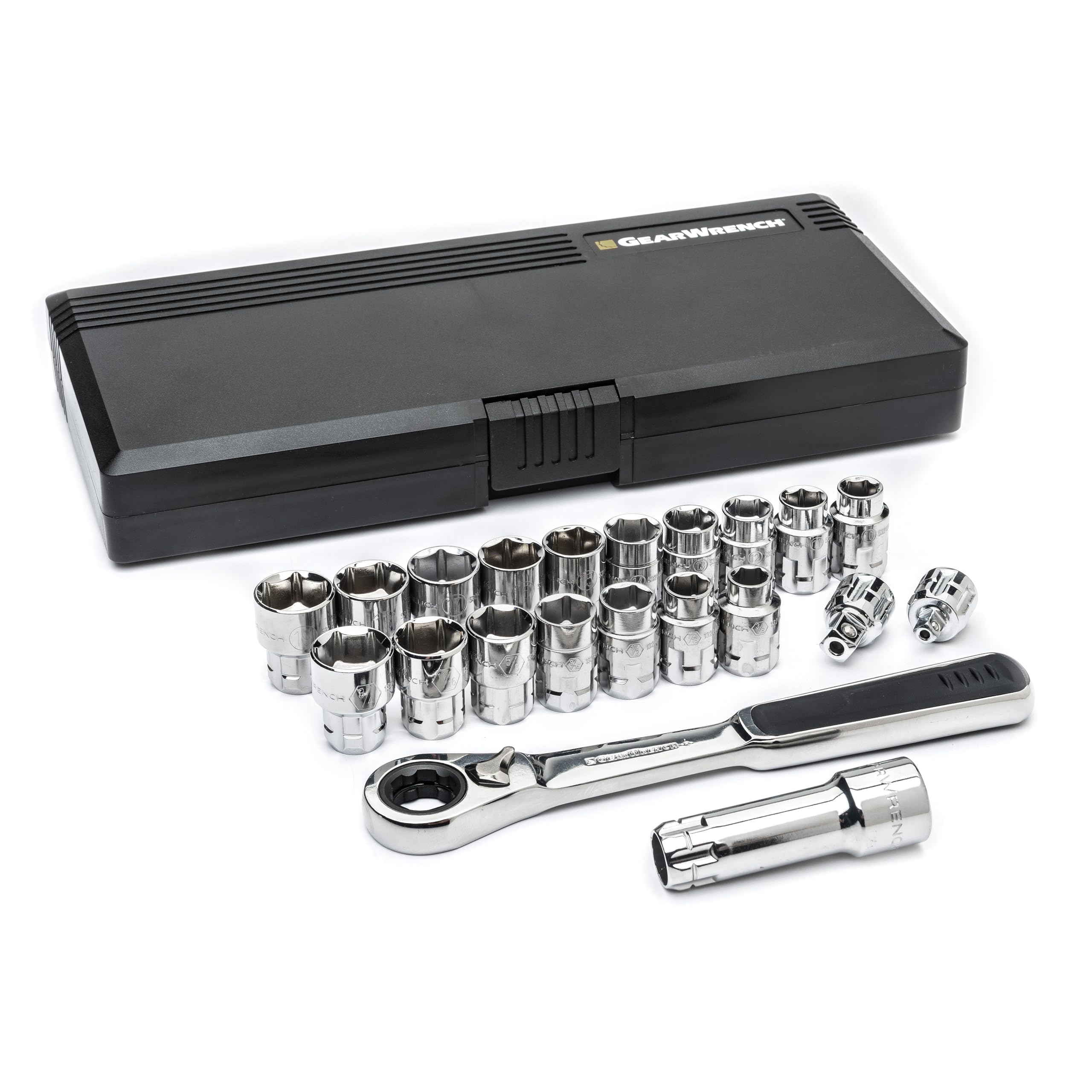 GearWrench 8921 Drive Pass-Thru™ 6 Point SAE/Metric Tool Set, 3/8", 21 Piece