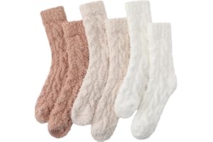 fauson Fuzzy Socks for Women - 5 Pairs Fuzzy Socks Cozy Slipper Sock for Women, Women's Winter Ultra Soft Warm