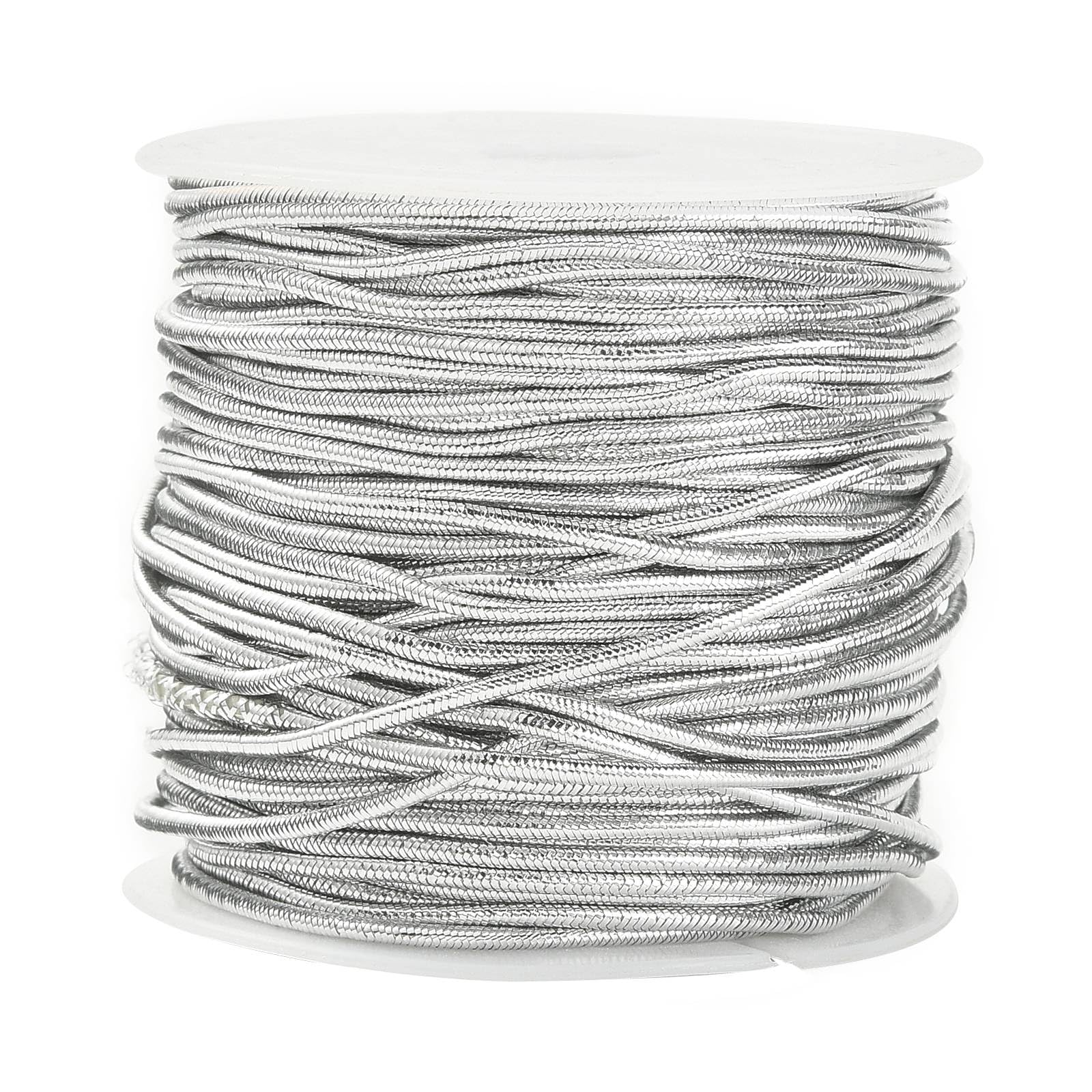UR URLIFEHALL 21 Yards/20m Elastic Cord Beading Cord Thread 1mm Silver Bead Cord for DIY Handmade Crafts Jewellery Making Gift Decoration — image 1