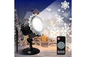 GGNRQQ Christmas Snowflake Projector Lights Outdoor, Led Snowflake Light with Remote Control, IP65 Waterproof, Snowfall Show Lights for Outdoor Indoor Xmas Holiday Party Patio Garden Decoration