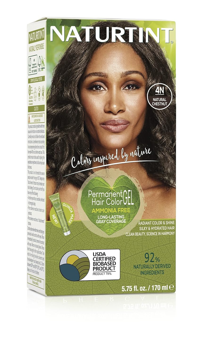 Naturtint Permanent Hair Color 4N Natural Chestnut (Pack of 1), Ammonia Free, Vegan, Cruelty Free, up to 100% Gray Coverage, Long Lasting Results : Chemical Hair Dyes : Beauty