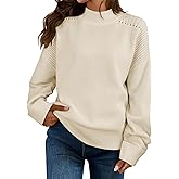 Zyyfly Womens Oversized Mock Neck Sweater Chunky Loose Long Sleeve Casual Fall Knit Pullover Sweaters