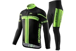 INBIKE Cycling Jersey Mens Set Reflective Breathable Biking Outfit Quick-Dry Bib Bicycle Jersey with 3D Padded Shorts