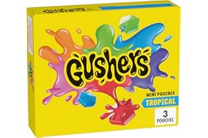 Gushers Tropical Fruit Flavored Snacks, Mini Pouches, 3 Ct, 1.32 oz