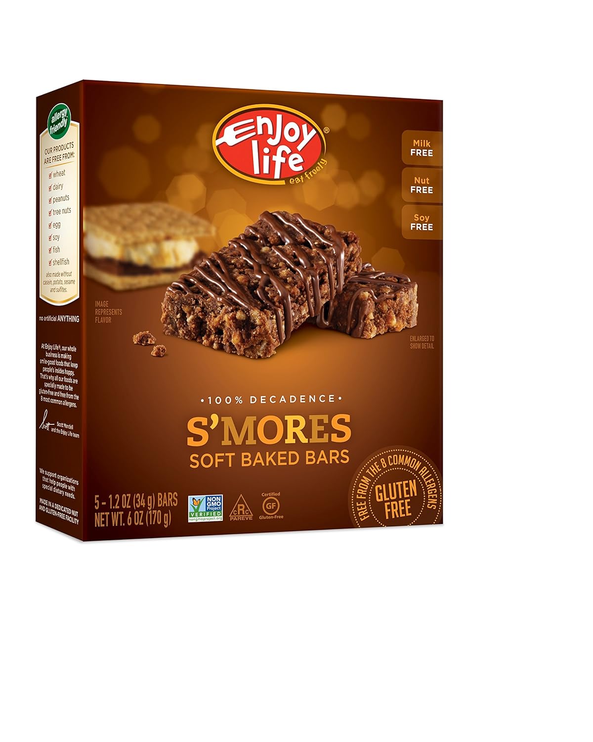 Enjoy Life Soft Baked S'mores Bar 100percent Decadence